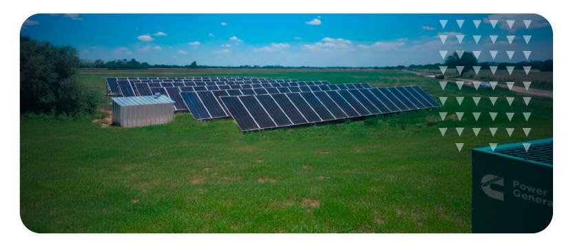 Painéis solares alimentando a fazenda e otimizando o consumo de diesel